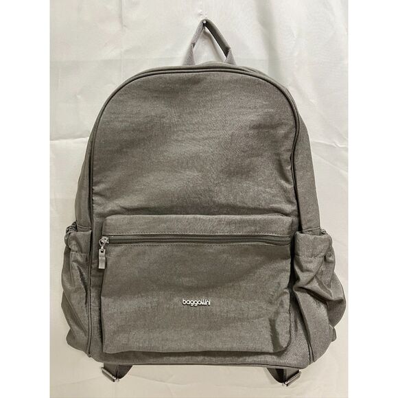 NWT Baggallini On The Go Laptop Backpack in Sterling Shimmer - Picture 2 of 11